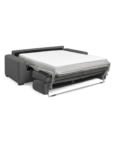 Divano letto Flash 3 posti con rete elettrosaldata in tessuto Queens ash