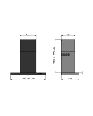 Cappa aspirante Faber LUFT X A120 a parete 120 cm acciaio inossidabile classe A