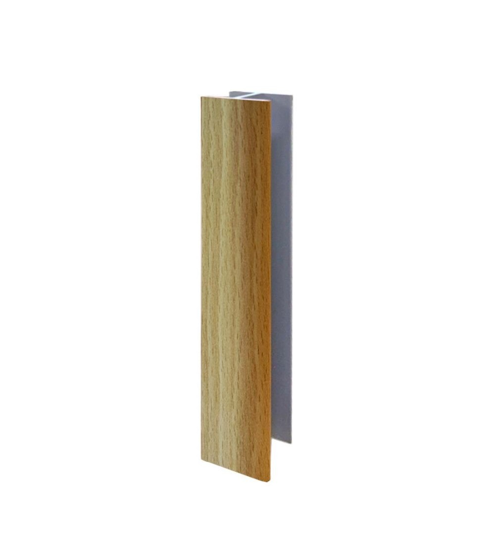 Giunzione lineare per zoccolo in PVC H 10 cm. faggio