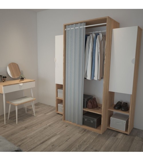 Guardaroba Krell rovere bianco 150x56x184h