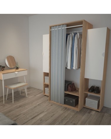 Guardaroba Krell rovere bianco 150x56x184h