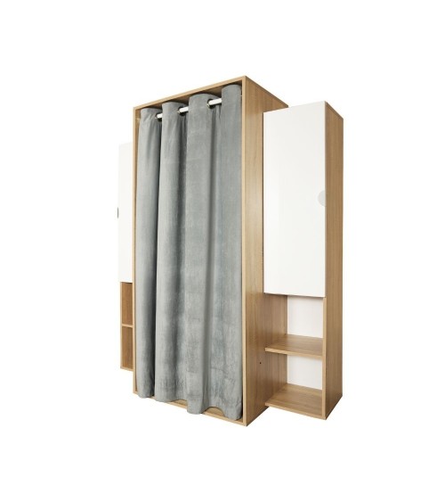 Guardaroba Krell rovere bianco 150x56x184h