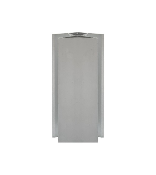 Angolare per zoccolo 90° R12 doppio rivestimento in PVC alluminio satinato H 10 cm.