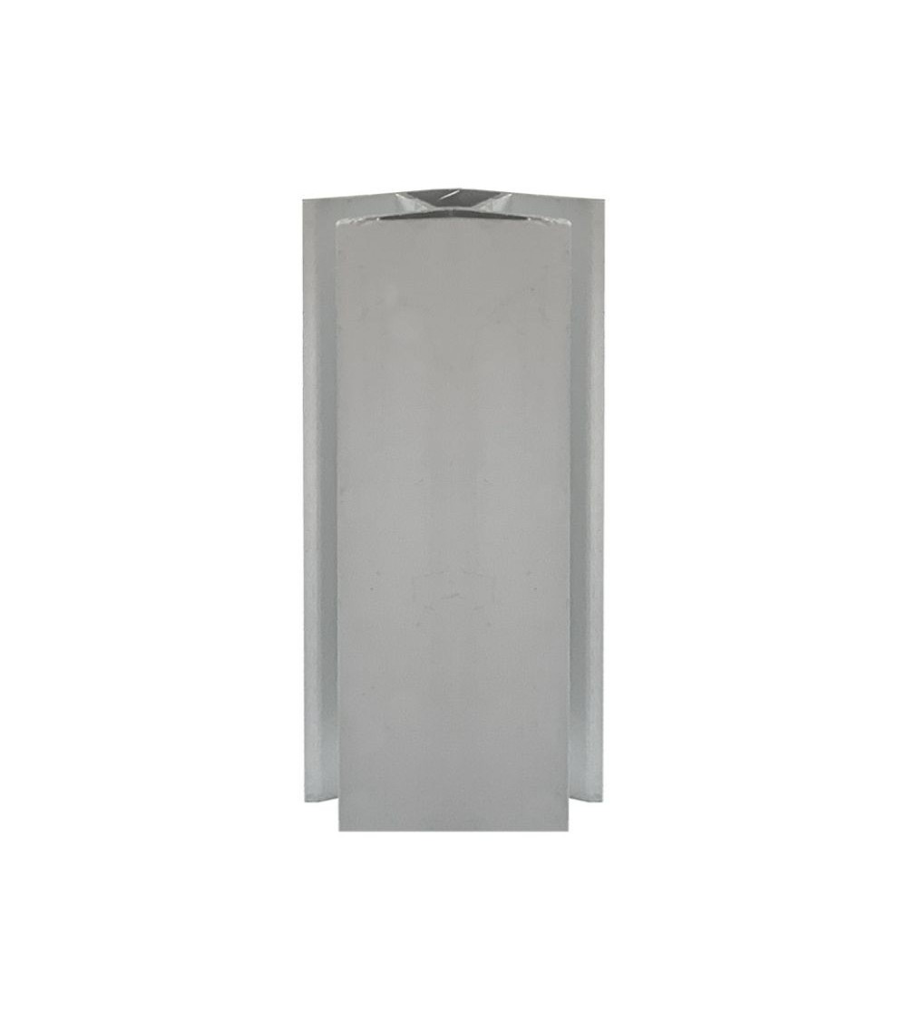 Angolare per zoccolo 90° R12 doppio rivestimento in PVC alluminio satinato H 10 cm.