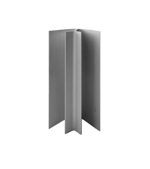 Angolare per zoccolo 90°/135° R12 in pvc colore alluminio satinato H 9.7 cm.