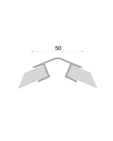 Angolare per zoccolo 90°/135° R12 in pvc colore alluminio satinato H 9.7 cm.