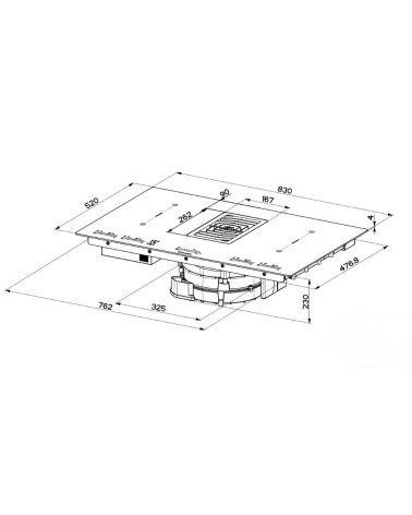 Piano cottura con cappa integrata Faber Maestro BK Glass NG A830 nero classe A+++