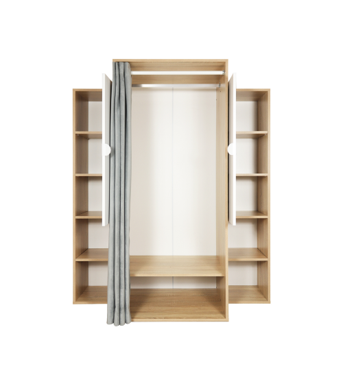 Guardaroba Krell rovere bianco 150x56x184h