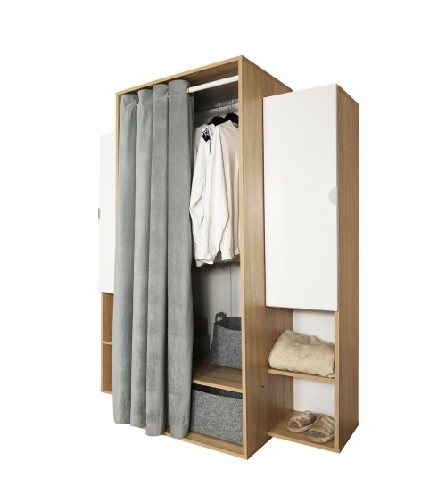 Guardaroba Krell rovere bianco 150x56x184h