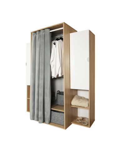 Guardaroba Krell rovere bianco 150x56x184h