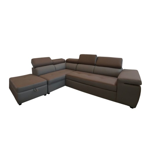 Divano angolare Gisella Mozart con pouff contenitore sinistro 285x238 mozart 9 elephant e mozart 4 light grey