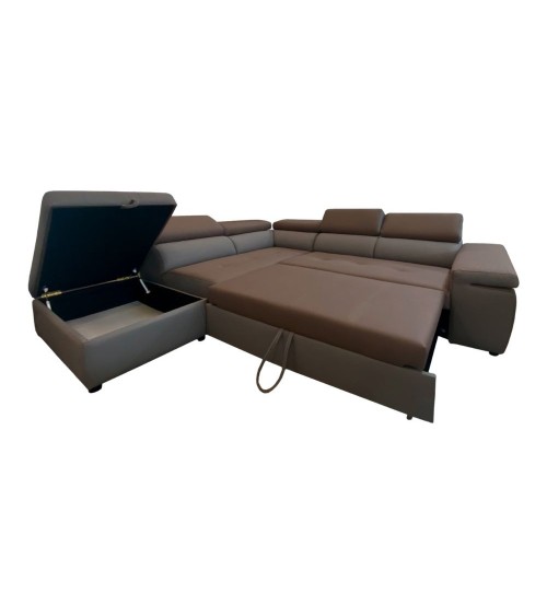 Divano angolare Gisella Mozart con pouff contenitore sinistro 285x238 mozart 9 elephant e mozart 4 light grey