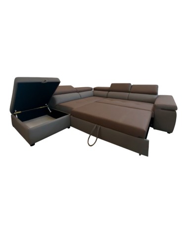 Divano angolare Gisella Mozart con pouff contenitore sinistro 285x238 mozart 9 elephant e mozart 4 light grey