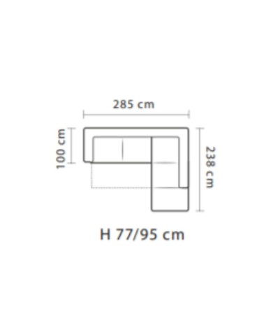 Divano angolare Gisella Mozart con pouff contenitore sinistro 285x238 mozart 9 elephant e mozart 4 light grey