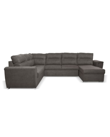 Divano angolare Washington con letto e 2 contenitori in tessuto khaki Enjoy 09