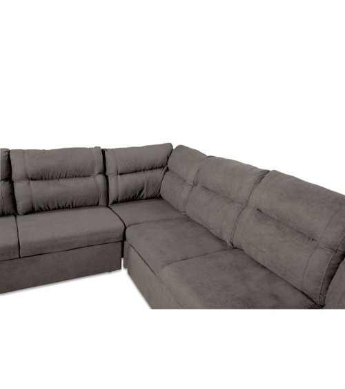 Divano angolare Washington con letto e 2 contenitori in tessuto khaki Enjoy 09
