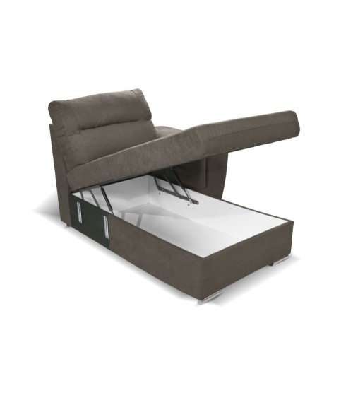 Divano angolare Washington con letto e 2 contenitori in tessuto khaki Enjoy 09