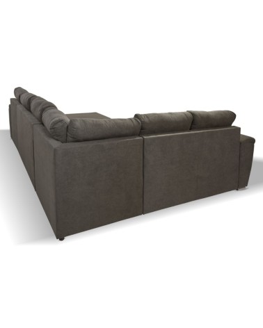 Divano angolare Washington con letto e 2 contenitori in tessuto khaki Enjoy 09