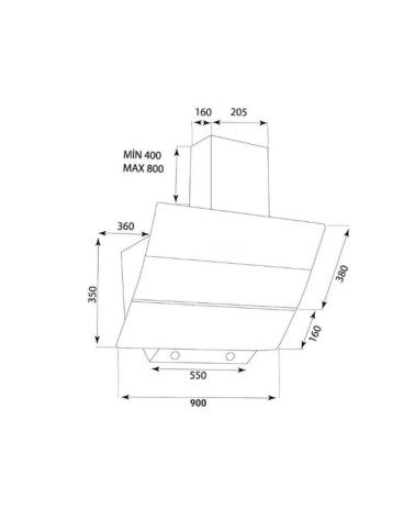 Samet Cappa da parete TURBINE 90 nera 90 cm