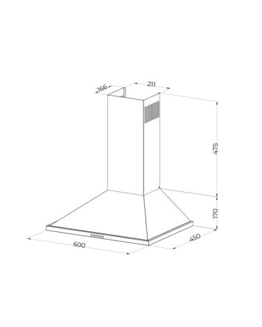 Cappa a piramide 60 cm Eolo 60 nera Samet