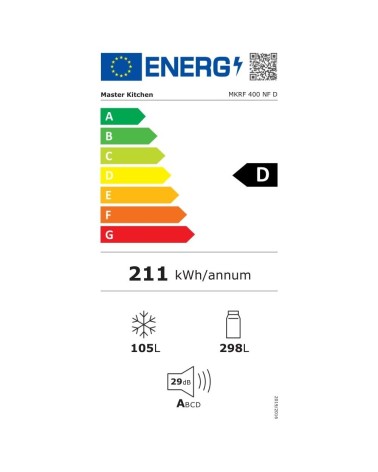 Frigorifero combinato da incasso Master Kitchen MKRF400NFD total no frost 403 L classe D