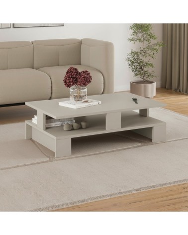 Tavolino da salotto Mansu cashmere doppio ripiano