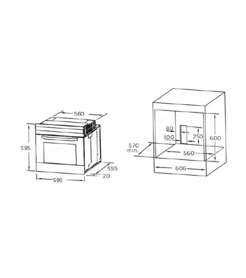 Forno statico Midea MO704STX 70 litri doppia manopola classe A nero inox