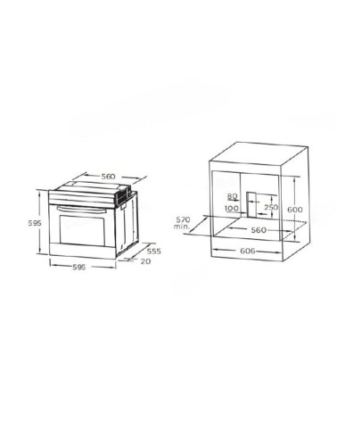 Forno statico Midea MO704STX 70 litri doppia manopola classe A nero inox