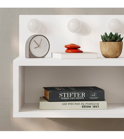 Comodino sospeso Treo con luci integrate colore bianco