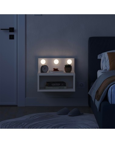 Comodino sospeso Treo con luci integrate colore bianco