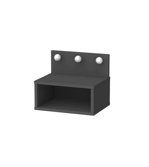 Comodino sospeso Treo con luci integrate colore antracite
