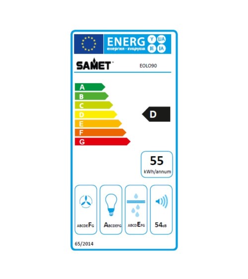 Cappa a piramide 90 cm Eolo 90 nera Samet