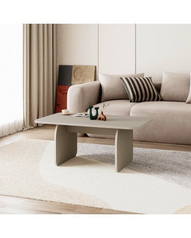Tavolino da salotto Pietra con gambe a pannello piatto in colore cashmere