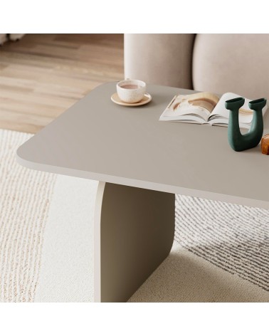 Tavolino da salotto Pietra con gambe a pannello piatto in colore cashmere