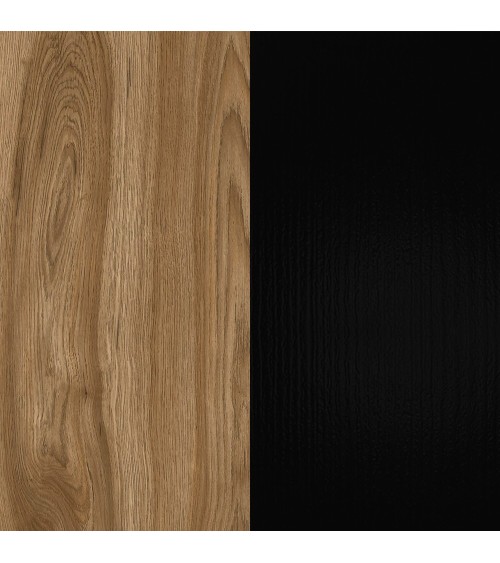 Comodino sospeso Eco in colore nero e rovere oud