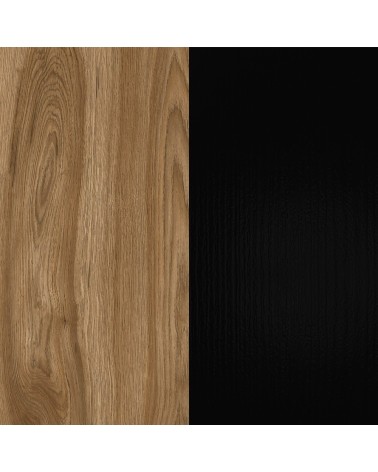 Comodino sospeso Eco in colore nero e rovere oud
