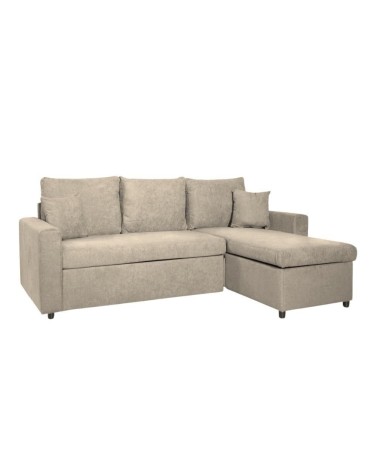 Divano con penisola reversibile Golf e letto estraibile tessuto cappuccino Barrel 09