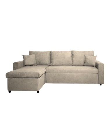 Divano con penisola reversibile Golf e letto estraibile tessuto cappuccino Barrel 09