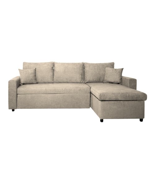 Divano con penisola reversibile Golf e letto estraibile tessuto cappuccino Barrel 09