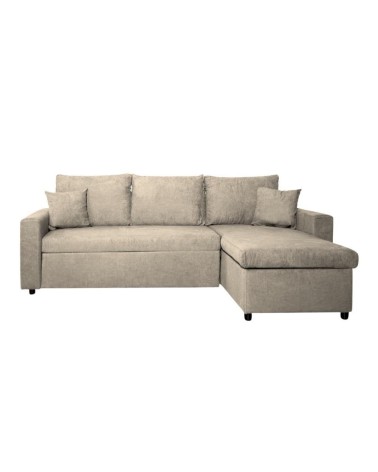 Divano con penisola reversibile Golf e letto estraibile tessuto cappuccino Barrel 09