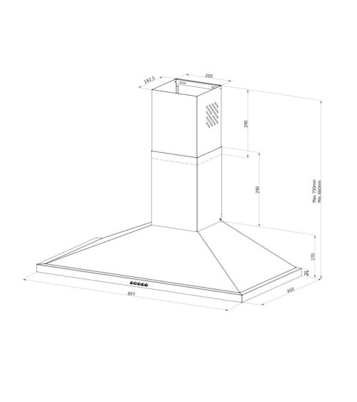 Samet Cappa a piramide Eolo 90 inox 90 cm
