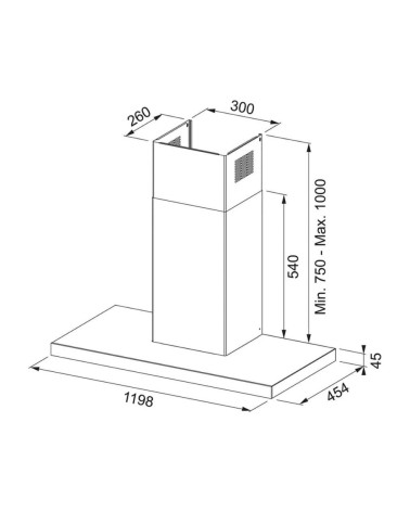 Cappa Franke da parete FTLN 120 cm inox e vetro nero classe A+