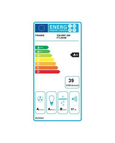 Cappa Franke da parete FTLN 120 cm inox e vetro nero classe A+