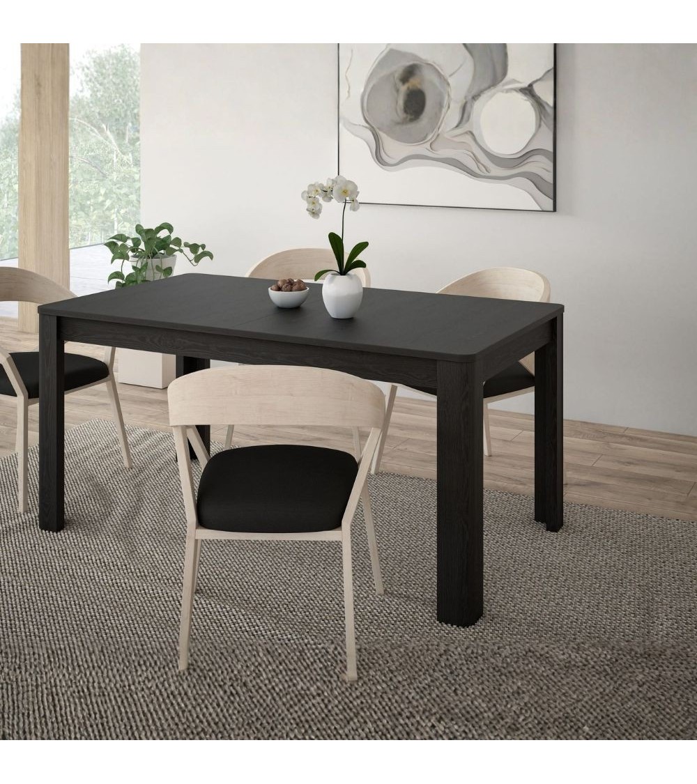 Tavolo allungabile Mono con allunga centrale 160x72.7x90.4 cm colore nero
