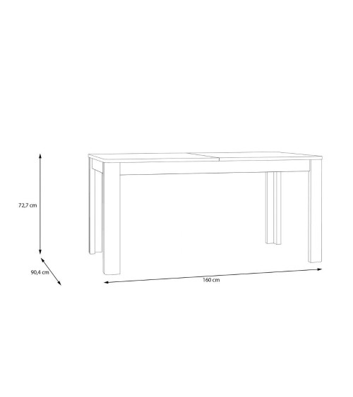 Tavolo allungabile Mono con allunga centrale 160x72.7x90.4 cm colore nero
