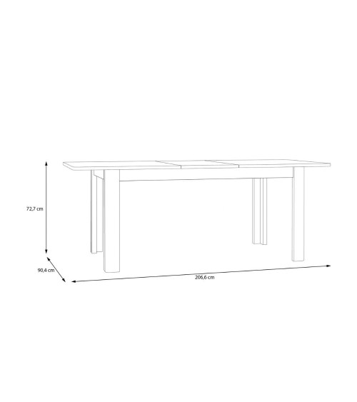 Tavolo allungabile Mono con allunga centrale 160x72.7x90.4 cm colore nero