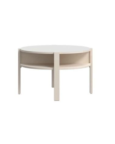 Tavolino da salotto Aura rotondo con ripiano colore cashmere