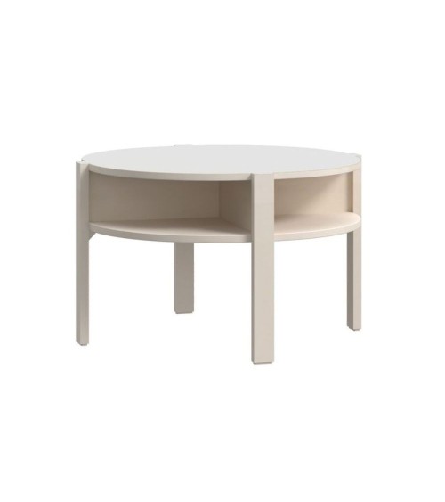 Tavolino da salotto Aura rotondo con ripiano colore cashmere