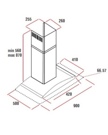 Samet Cappa WETH 90 inox da parete 90 cm cupolino in vetro