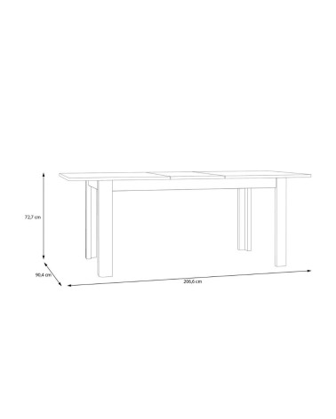 Tavolo allungabile Mono con allunga centrale 160x72.7x90.4 cm colore cashmere